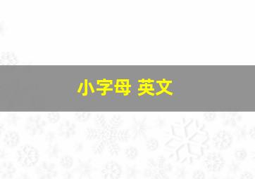 小字母 英文